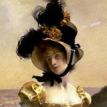 Close-up of painting, Portrait of a Woman--François Flameng