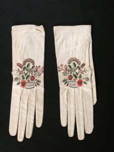 Dudmaston National Trust (Claire Reeves) -- Embroidered kid gloves, circa 1800-1830