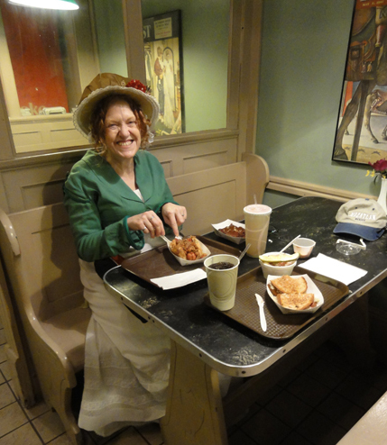 Regency Lady has a Chili Dog: Author Suzan Lauder in Louisville, KY.