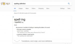 google-spelling-definition